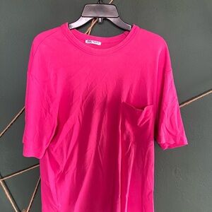Zara Fuchsia Crew Neck Tee